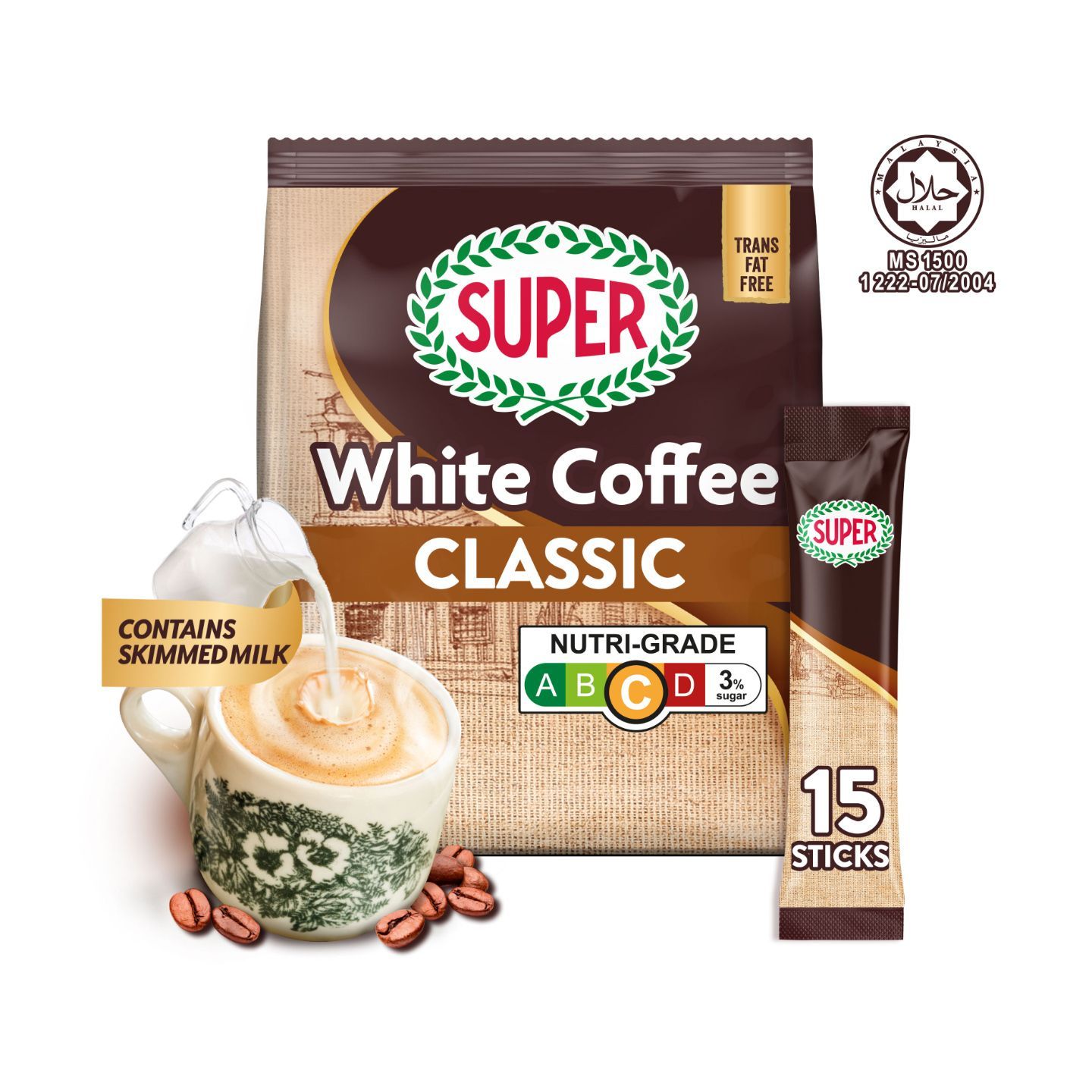 Super White Coffee 3 in 1 Classic 15 x 21g delivery near you in