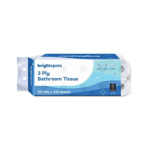 brightspots 3-Ply Toilet Tissue 20 Rolls x 220s