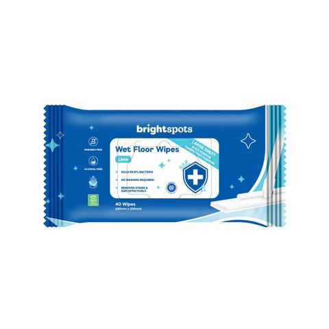 brightspots Wet Floor Wipes Large 40 Pieces