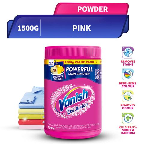 Vanish Stain Remover Pink Oxi Action Detergent Powder 1.5kg