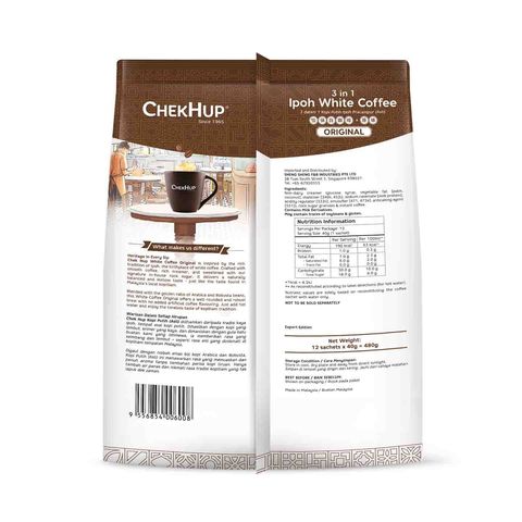 Chek Hup 3-in-1 Ipoh White Coffee (Original) 12 Sachets x 40g