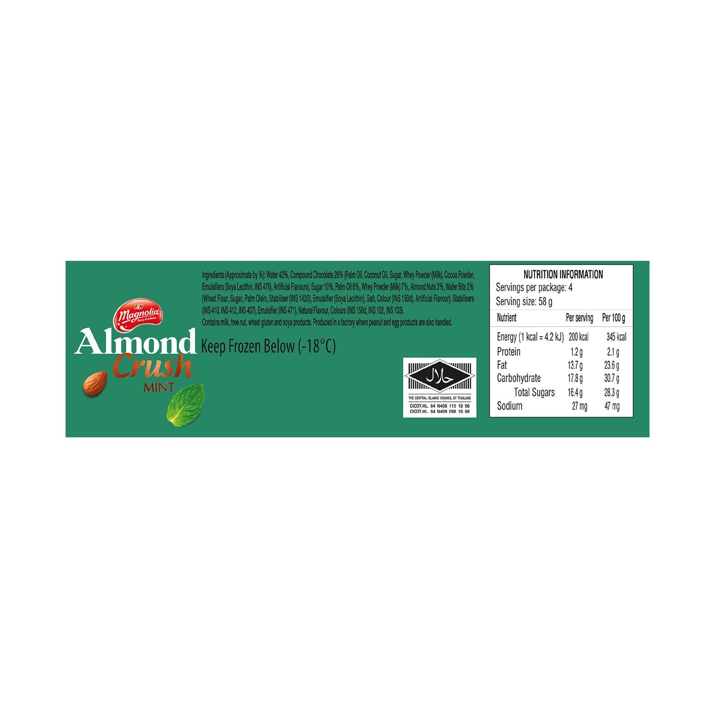 Order Magnolia Almond Crush Ice Cream Mint 4 x 70ml from pandamart