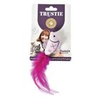 Trustie Cat Toy Fish with Feather Tail Purple / Red 5.5 x 18cm (HTY0N613185) 1 Unit