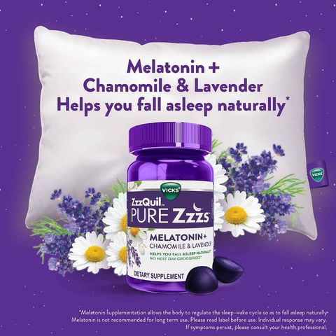 Vicks Zzzquil Pure Zzzs Melatonin Sleep Aid Gummies 48 Pieces
