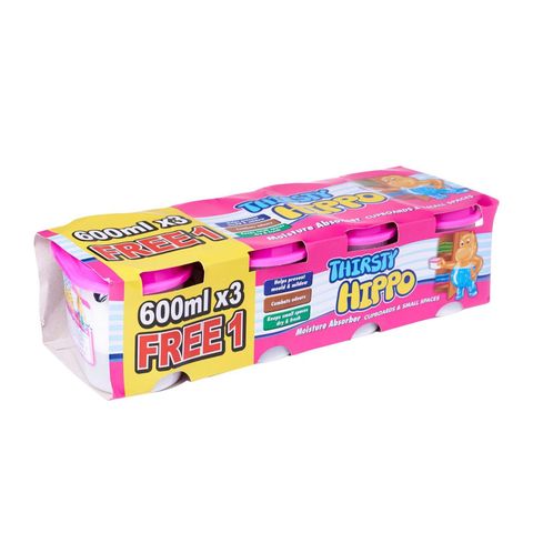 Thirsty Hippo Dehumidifier Moisture Absorber 4pcs x 600ml