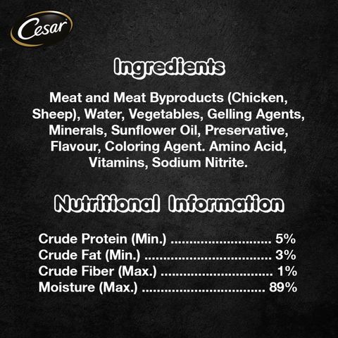 Cesar Tender Lamb with Country Vegetables Canned Dog Wet Food 100g