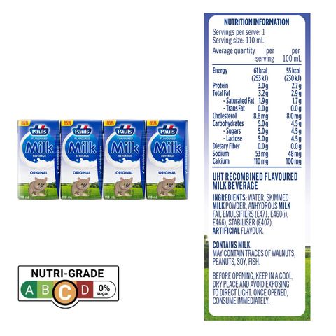 Pauls UHT Original Kids Milk 4 x 110ml