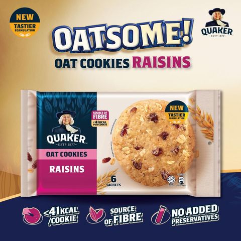 Quaker Raisin Oatmeal Cookies 6s x 27g