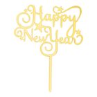 Acrylic Insert Happy Birthday Round Gold 1 Unit