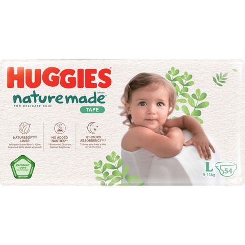 Huggies Platinum Naturemade Diapers L 54s