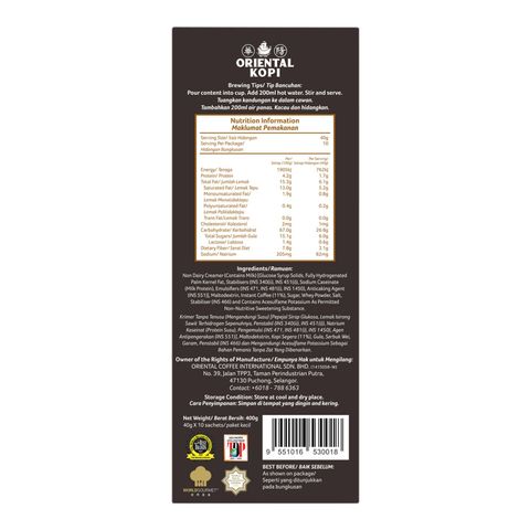Oriental Kopi Roasted White Coffee 10 x 40g