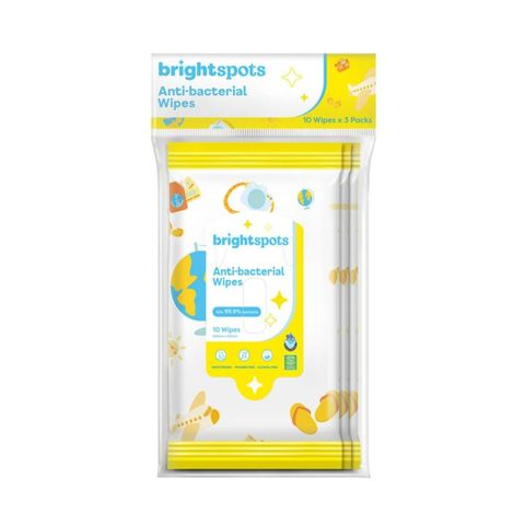 brightspots Anti-bacterial Wipes (Travel Pack) 3 x 10s
