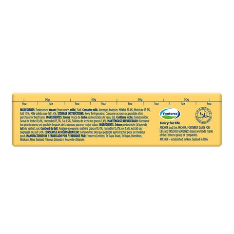 Anchor Salted Pure New Zealand Butter 227g