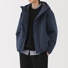 男防風撥水加工鋪棉連帽外套暗藍 L #4547315488940