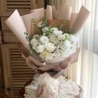 想見你(白桔梗花+白玫瑰+滿天星+綠色葉材) 1 束