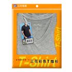 三花彩色T恤.V領短袖衫8723-【中灰】-XL