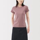 女涼感不易汗染圓領短袖T恤煙燻粉XL #4547315849000