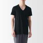 Men's Seamless V-Neck Short-Sleeve T-Shirt (2 Pieces) Black S #4550584597459