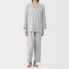 女無側縫法蘭絨長袖家居睡衣灰色 XL #4550584973185
