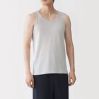 男清爽舒適棉質坦克背心淺灰M #4548076434207
