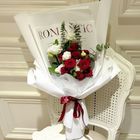  羅曼史(紅玫瑰花+桔梗花+綠色葉材) 1 束