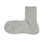 男羅紋厚織直角短襪 灰銀25-27cm #4548076831952