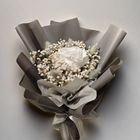 純真白玫瑰滿天星乾燥花束 30 x 20 cm 1 束