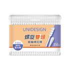 UNIDESIGN白色紙軸螺旋雙頭棉花棒 350 支 @12#6970124180824