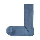 男不易鬆脫螺紋直角襪淺藍25-27cm #4550584710285
