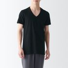 男無側縫V領短袖T恤/黑色XL 2 入#4550583467906