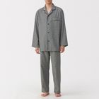 Men’s Seamless Flannel Long Sleeve Pajamas Ivory White Pattern M #4547315332137