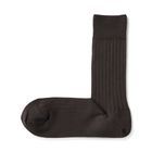 男螺紋商務直角襪棕色 25-27cm #4547315760183