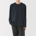 Men  ’s Jersey Crew Neck Long Sleeve T-Shirt Dark Blue Stripes S #4547315466634