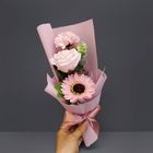 三合一向日葵粉玫康乃馨香皂花束 30 x 12cm 1 束