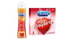 Durex Lube Strawberry 50ml and Durex Spice Sensual Strawberry 3'S