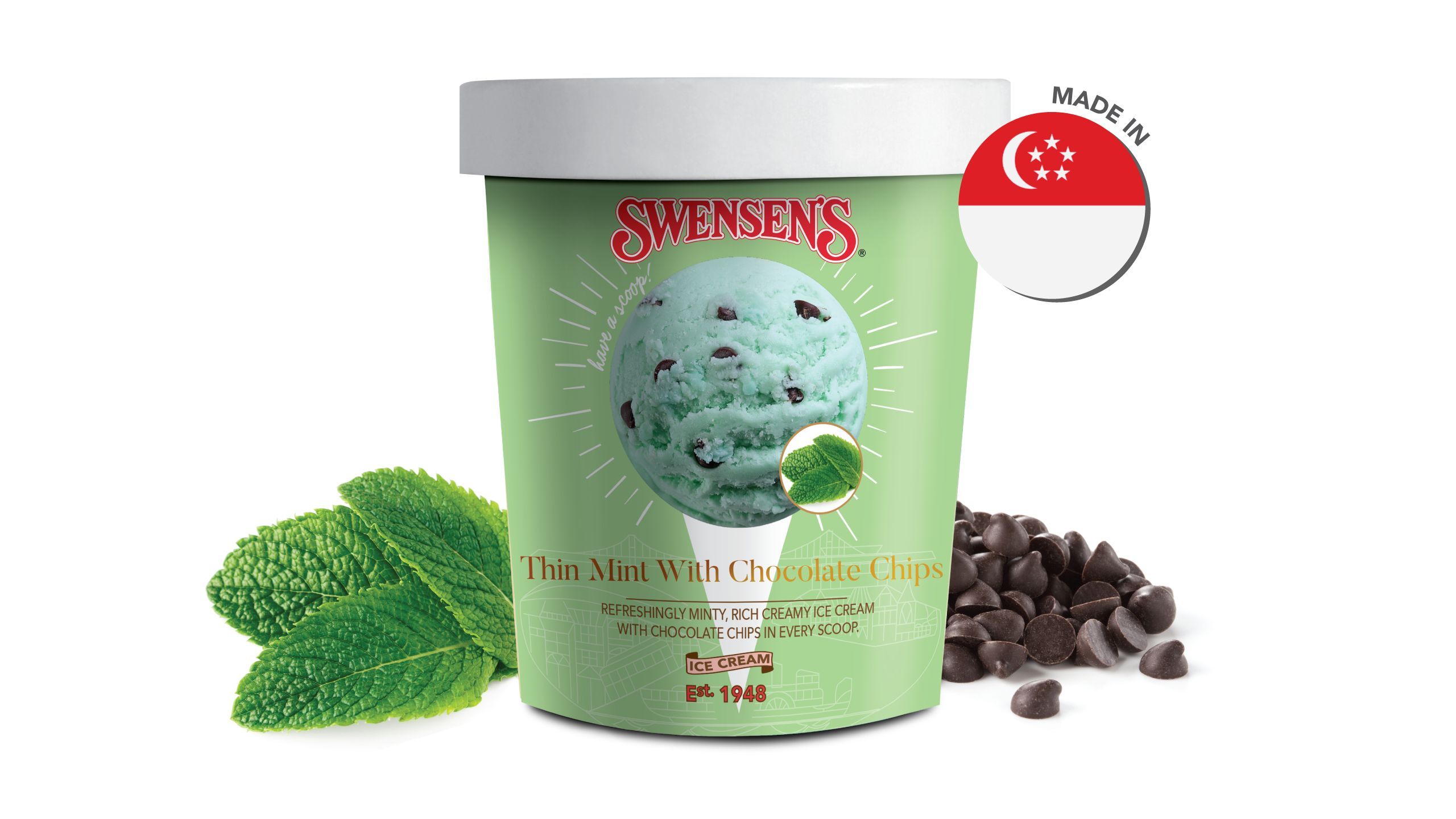 向pandamart (Mandai)线上购买Swensen's Thin Mint Ice Cream Pint 473ml