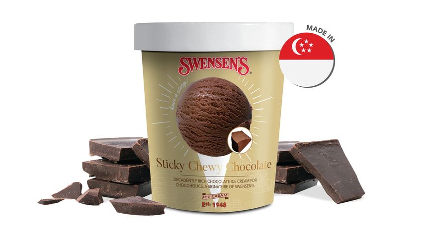Swensen's Sticky Chewy Chocolate Ice Cream Pint 473ml
