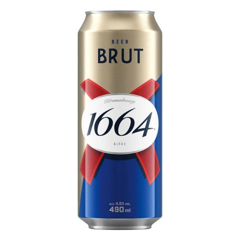 Kronenbourg 1664 Brut Lager Beer Can 490ml