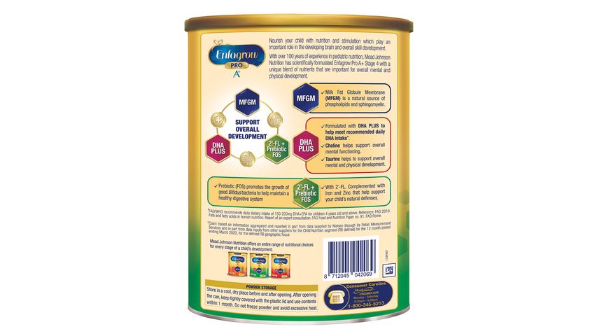 Enfagrow Pro A+ Stage 4 2-FL+ MFGM Growing Up Milk (4-6 Years) 1.65kg