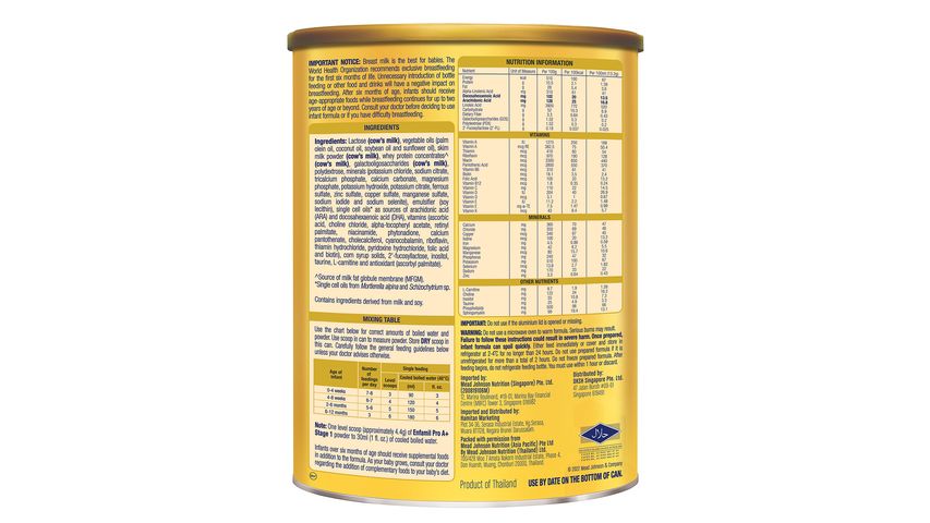 Enfamil Pro A Stage 1 Infant Baby Milk Powder Formula 12 Months 1.65kg