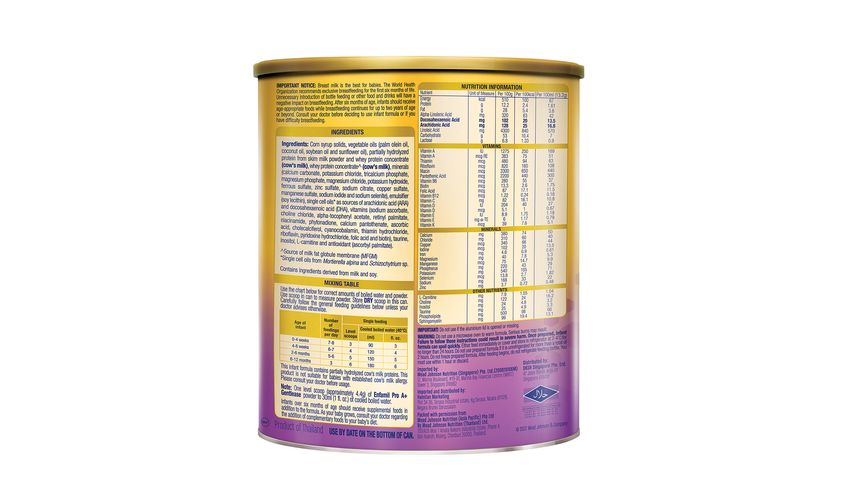 Enfamil A+ Stage 1 Gentlease 360DHA+ Infant Formula (0-12 Months) 800g