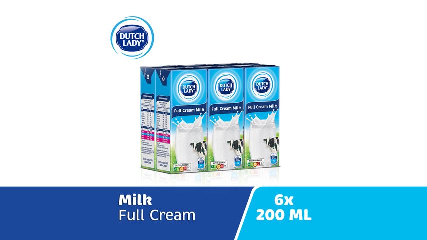 Dutch Lady UHT Full Cream Milk 6 x 200ml