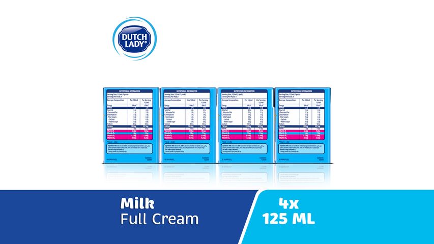 Dutch Lady UHT Marvel Full Cream Milk 4 x 125ml
