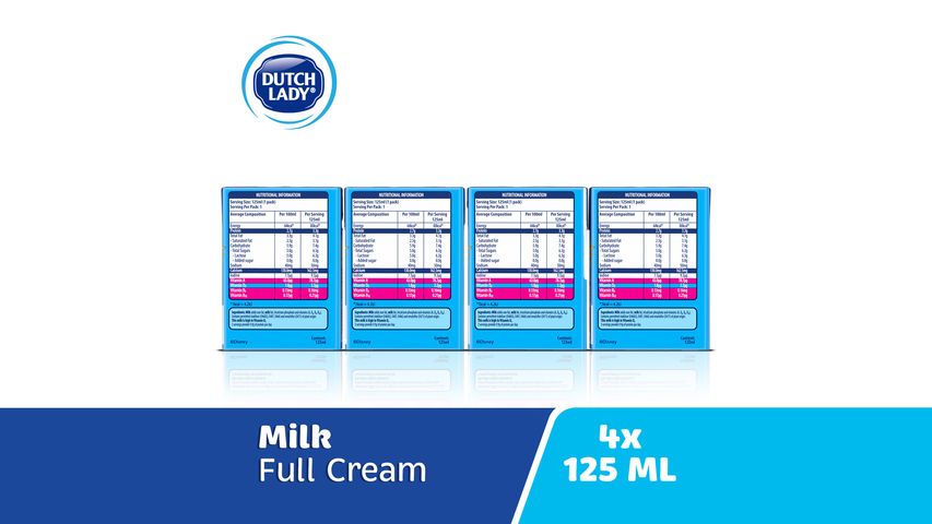 Dutch Lady UHT Princess Full Cream Milk 4 x 125ml