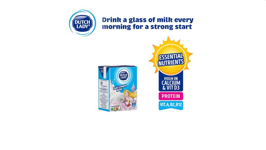 Dutch Lady UHT Princess Full Cream Milk 4 x 125ml