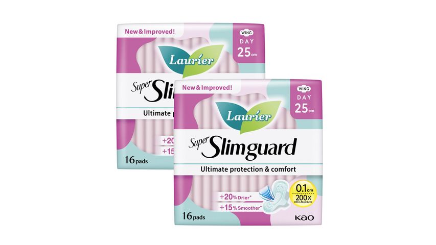 Laurier Super Slimguard 25cm 2 Packs x 16pcs