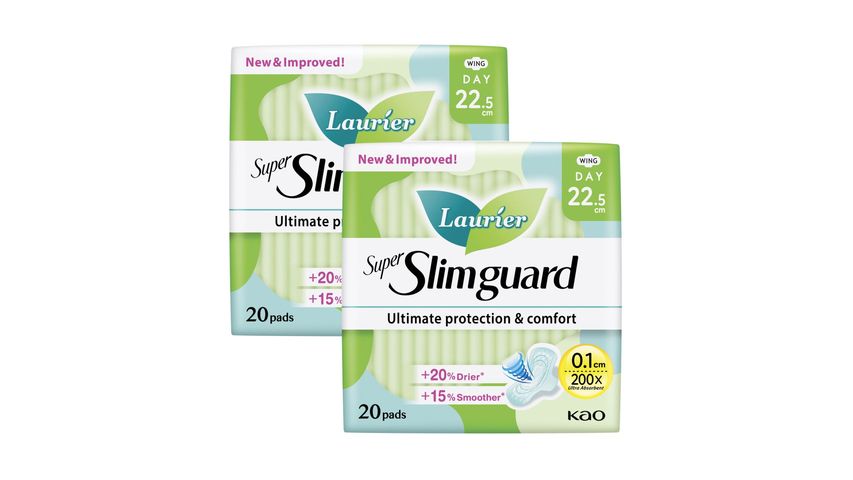 Laurier Super Slimguard 22.5cm 2 Packs x 20pcs
