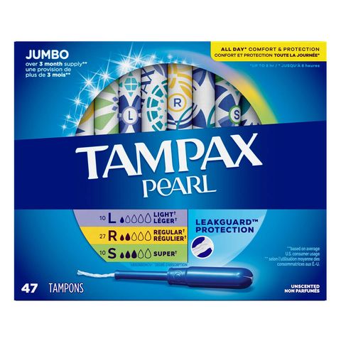 Tampax Pearl Light/Regular/Super Unscented Tampons 47pcs