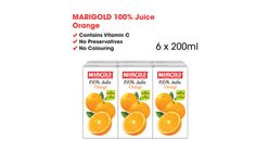 Marigold 100% Orange Juice 6s x 200ml