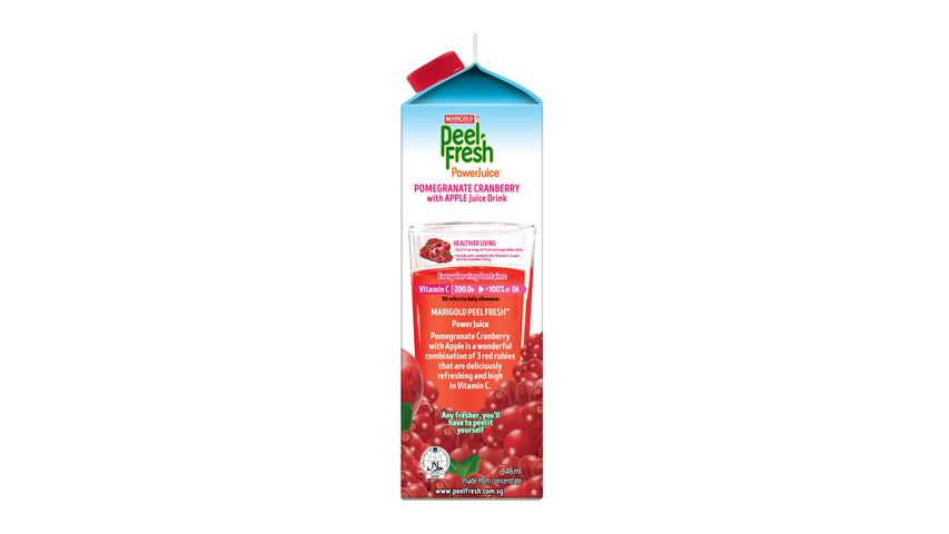 Marigold Peel Fresh Powerjuice No Sugar Added Juice Drink - Pomegranate Cranberry with Apple 946ml
